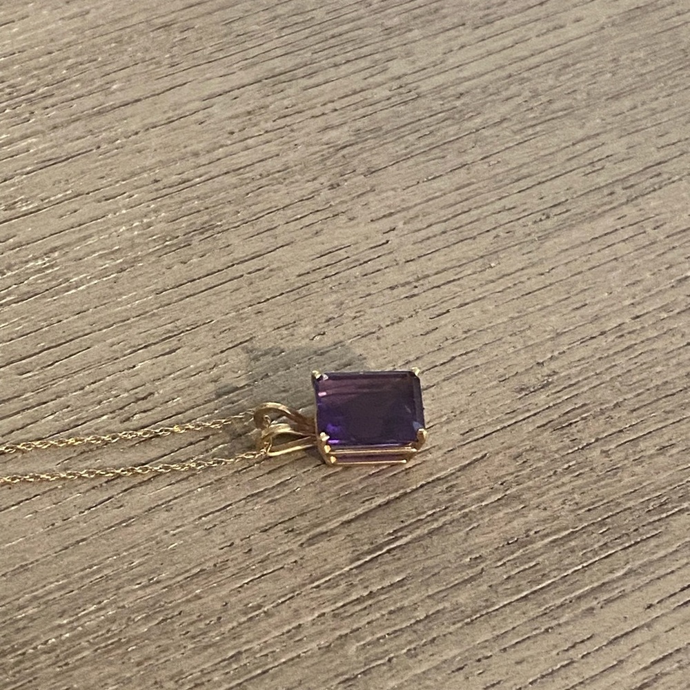Gold and purple topaz necklace